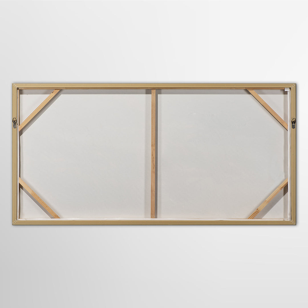 Golden Cotton Flowers – Handveredelter Kunstdruck auf Leinwand