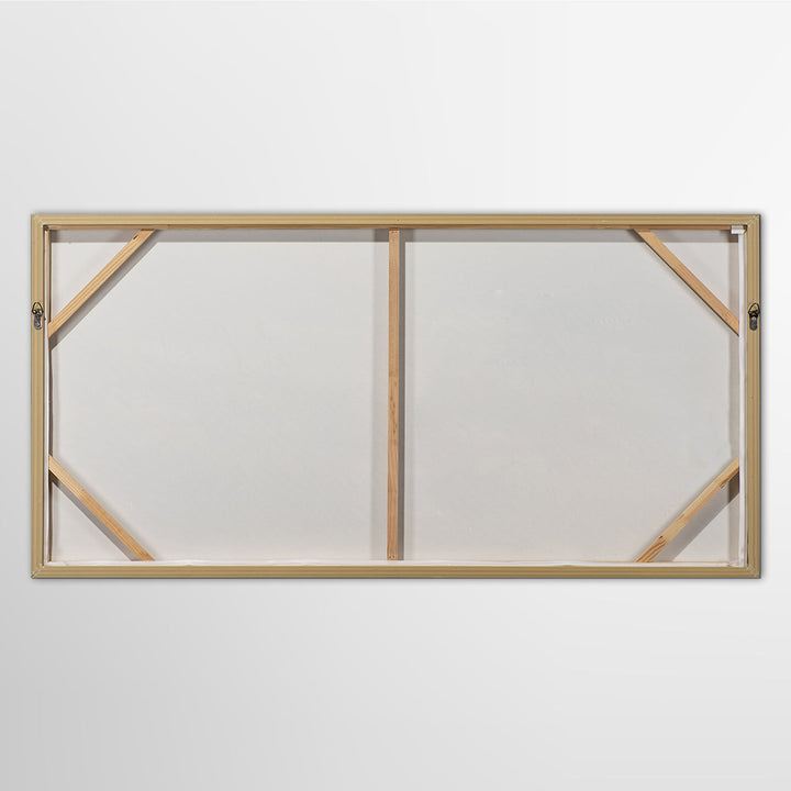 Golden Cotton Flowers – Handveredelter Kunstdruck auf Leinwand