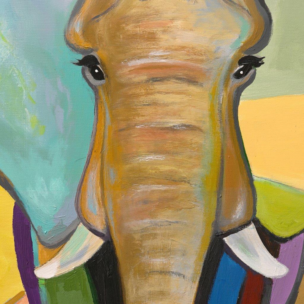 Elephant Focus – Wandbild Elefant handgemalt