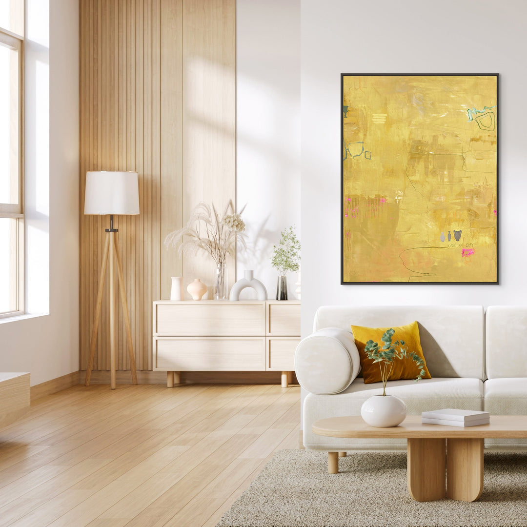Yellow Petite – Abstraktes Wandbild handgemalt