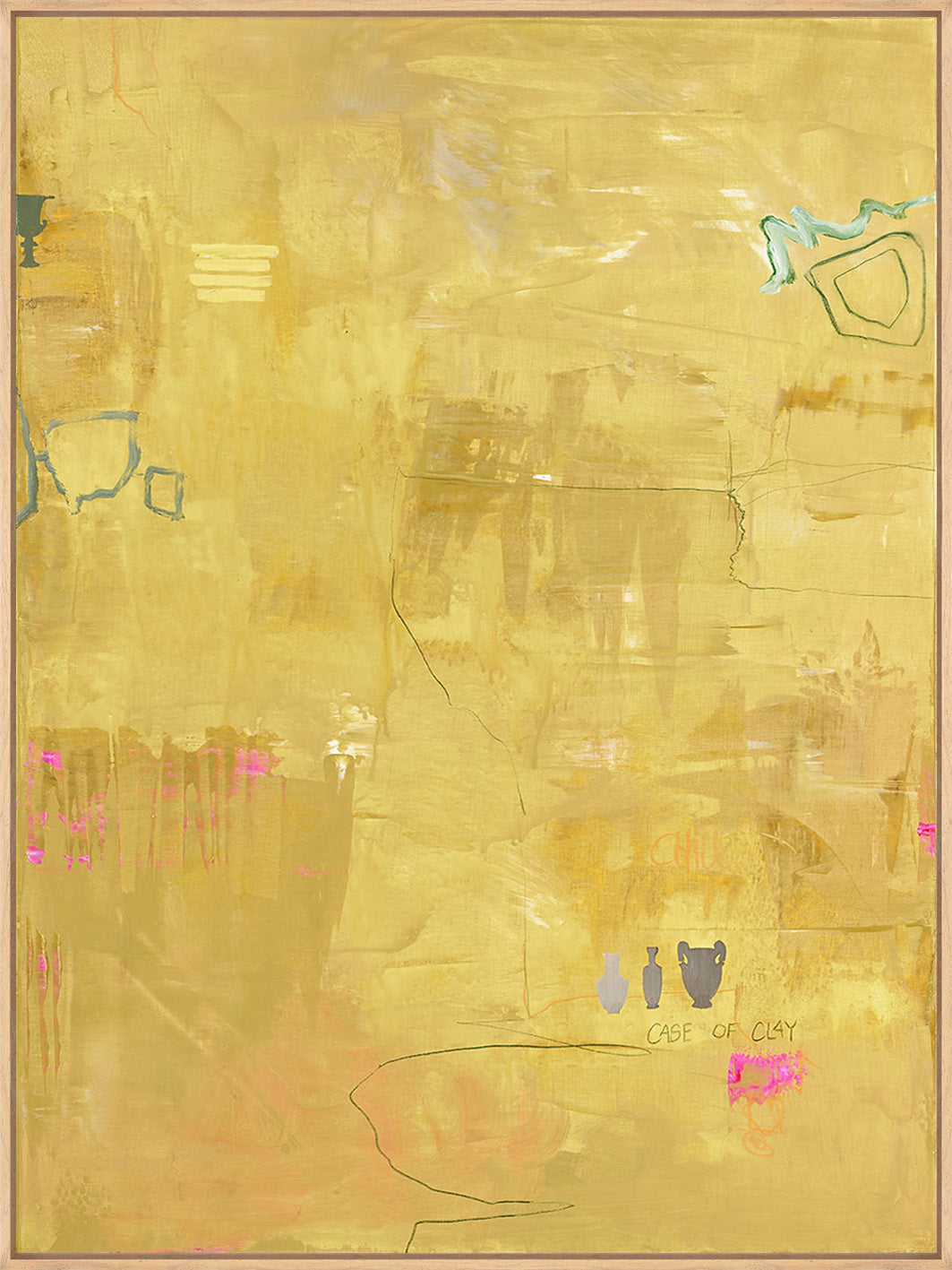 Yellow Petite – Abstraktes Wandbild handgemalt, Hochformat