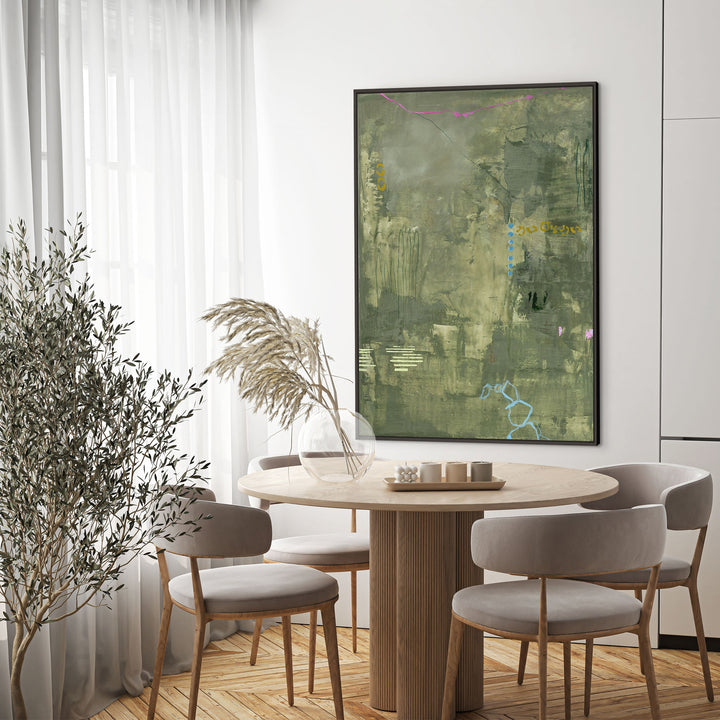 Green Petite – Abstraktes Wandbild handgemalt