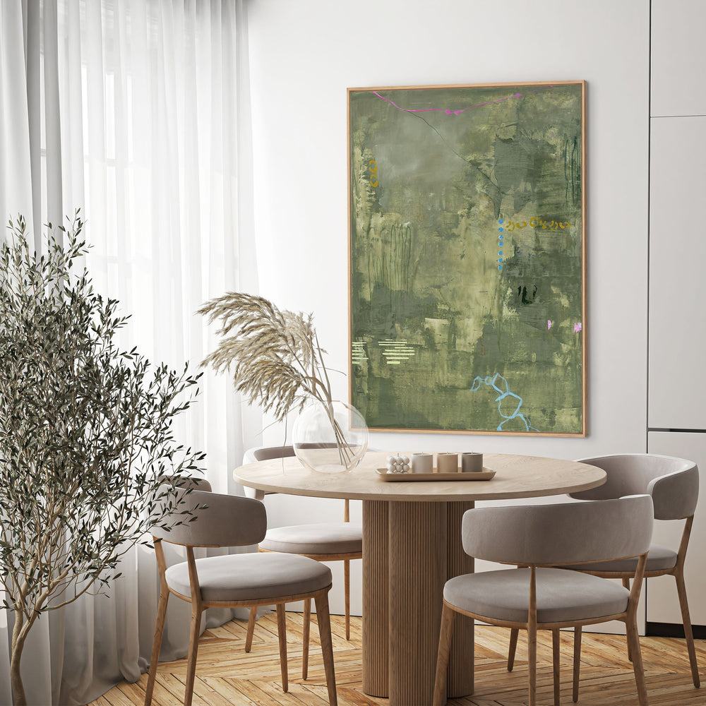 Green Petite – Abstraktes Wandbild handgemalt