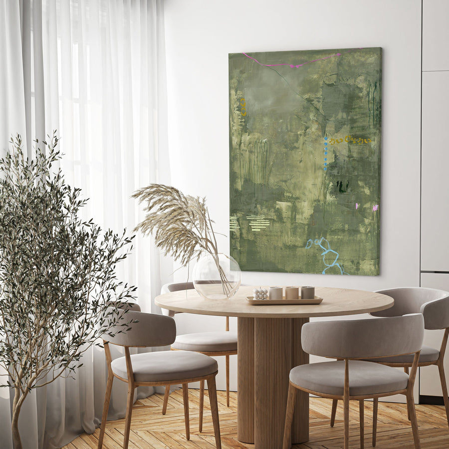 Green Petite – Abstraktes Wandbild handgemalt