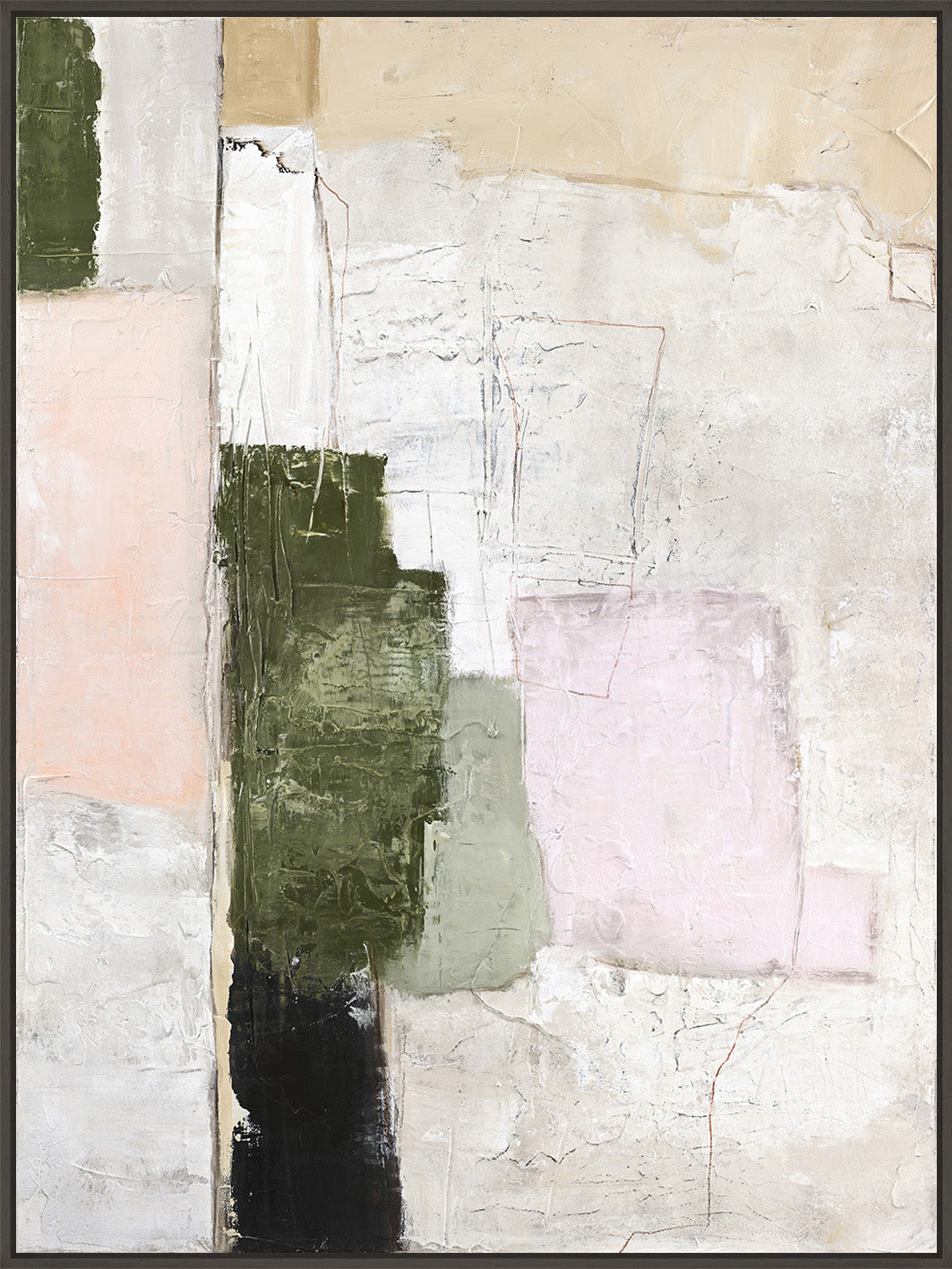 Rustic Revival – Abstraktes Wandbild handgemalt, Hochformat