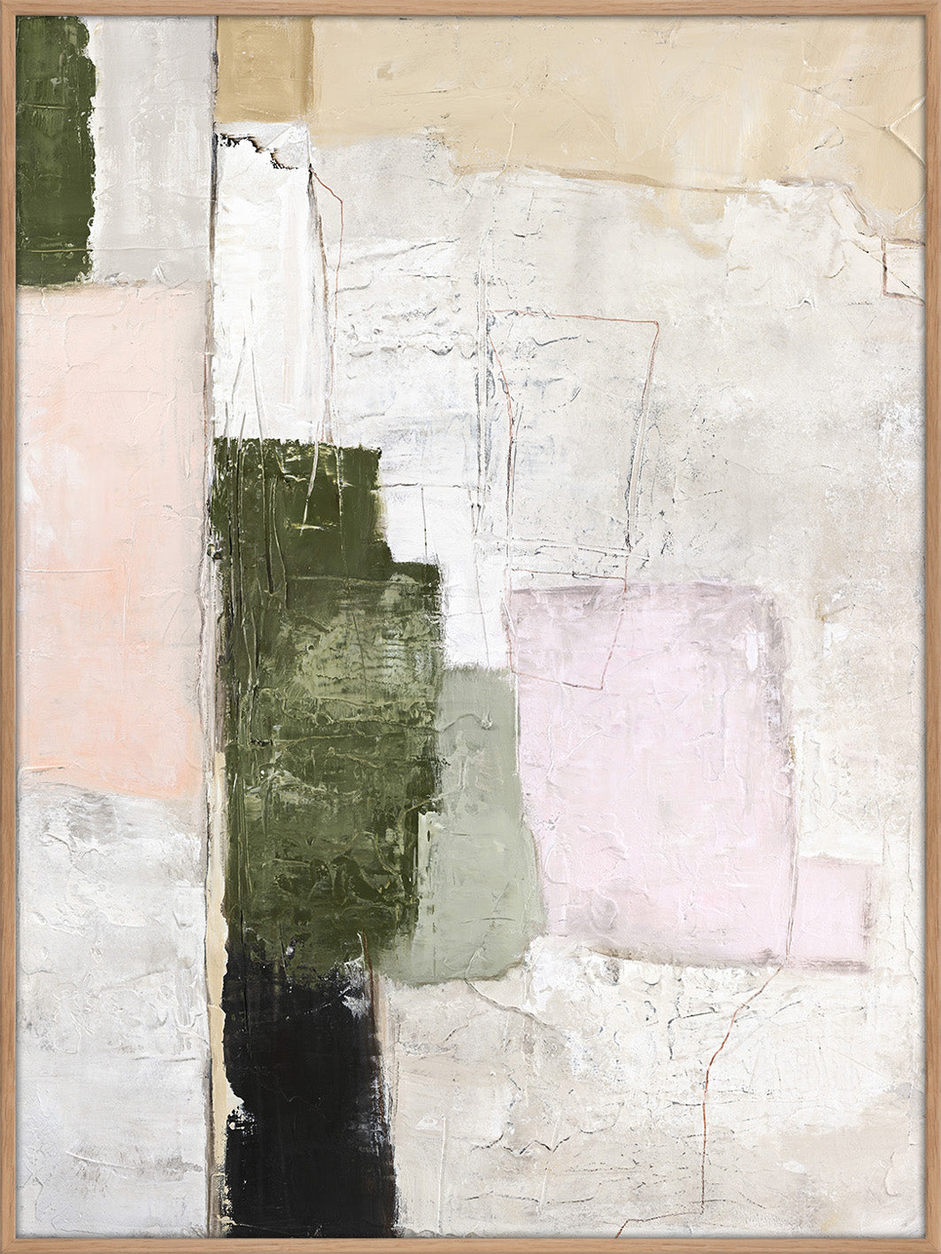 Rustic Revival – Abstraktes Wandbild handgemalt, Hochformat