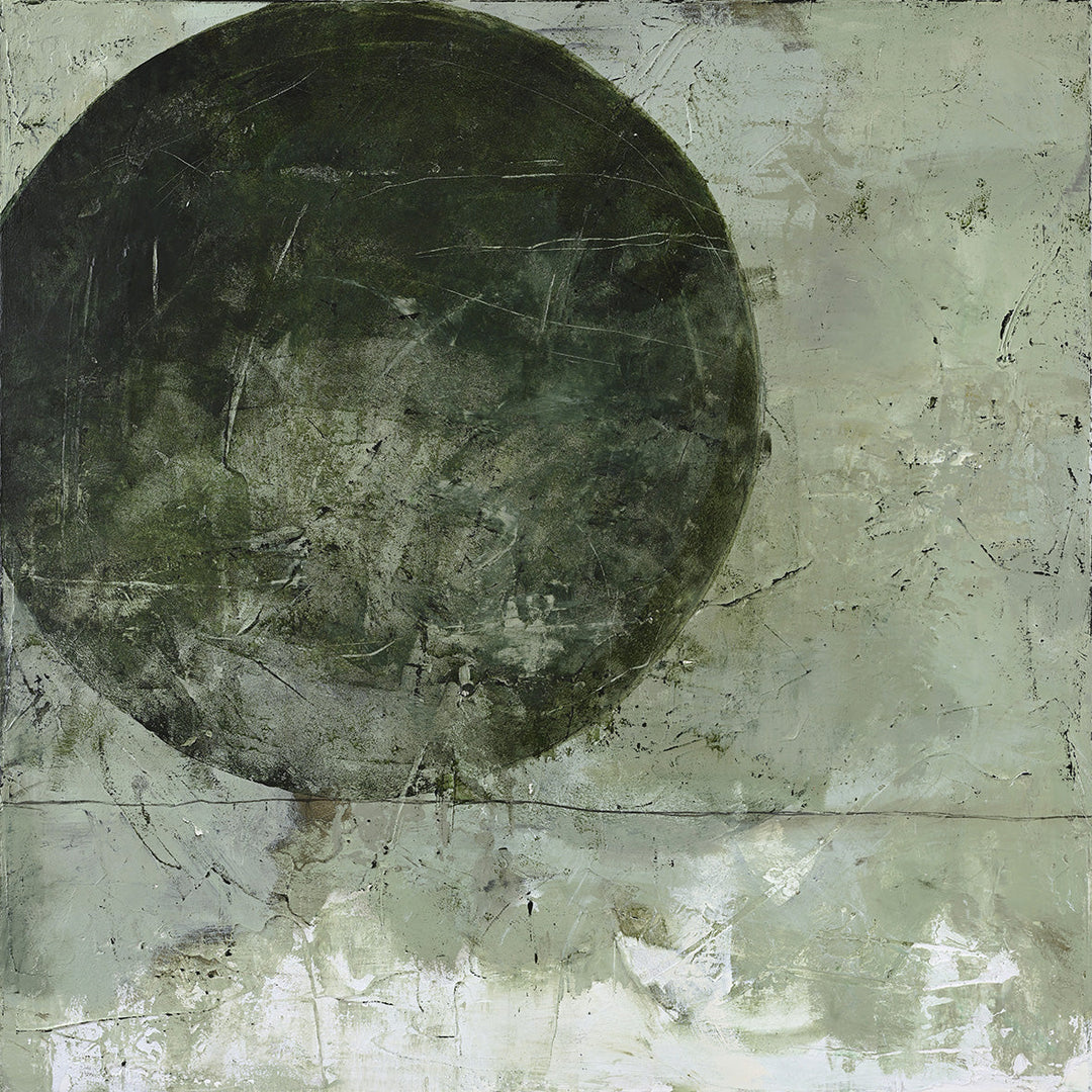 Light Ball – Abstraktes Wandbild handgemalt, quadratisch