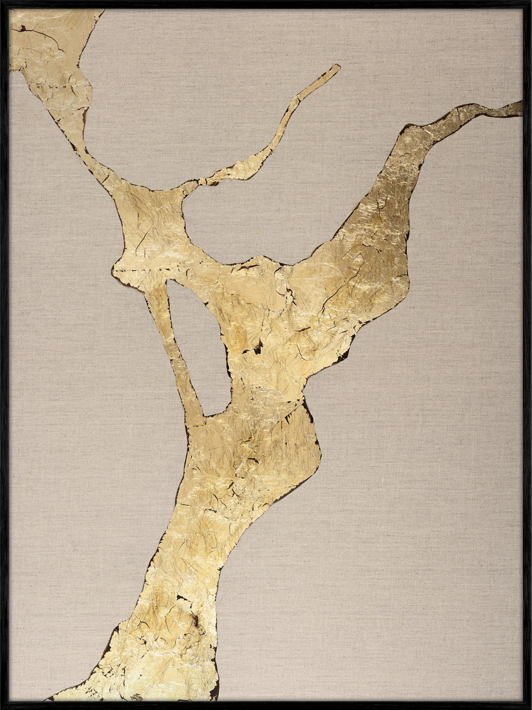 Wild Horizon Gold – Abstraktes Wandbild handgemalt, Hochformat