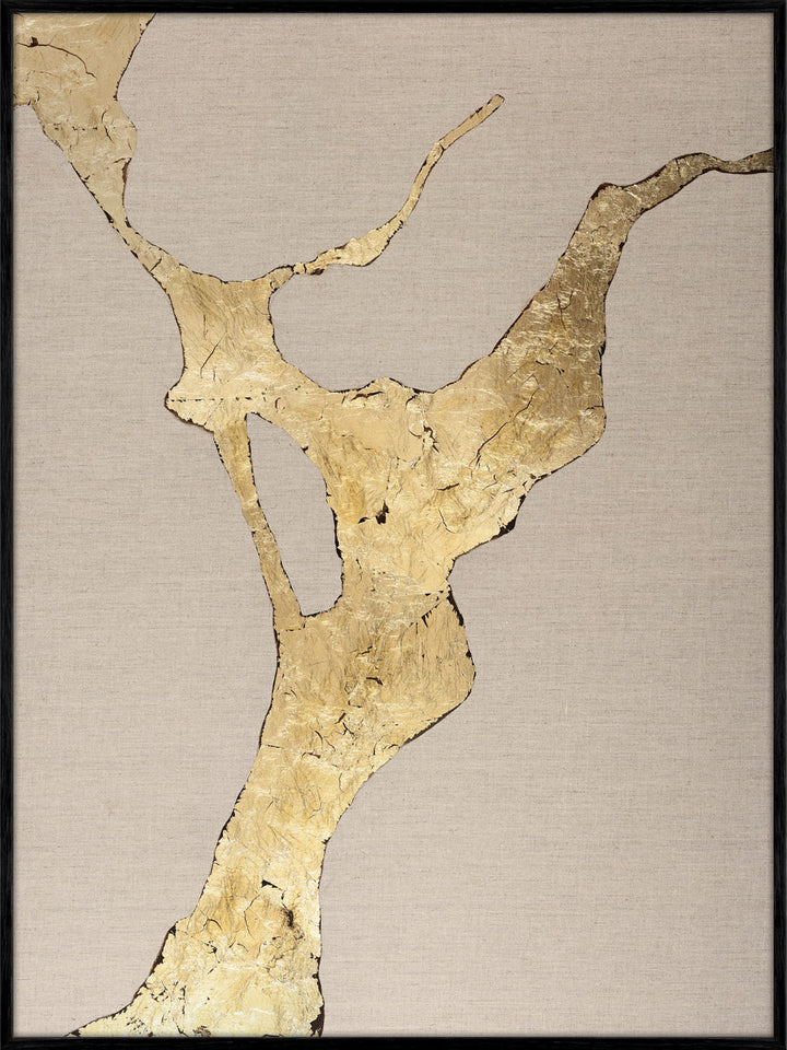 Wild Horizon Gold – Abstraktes Wandbild handgemalt, Hochformat