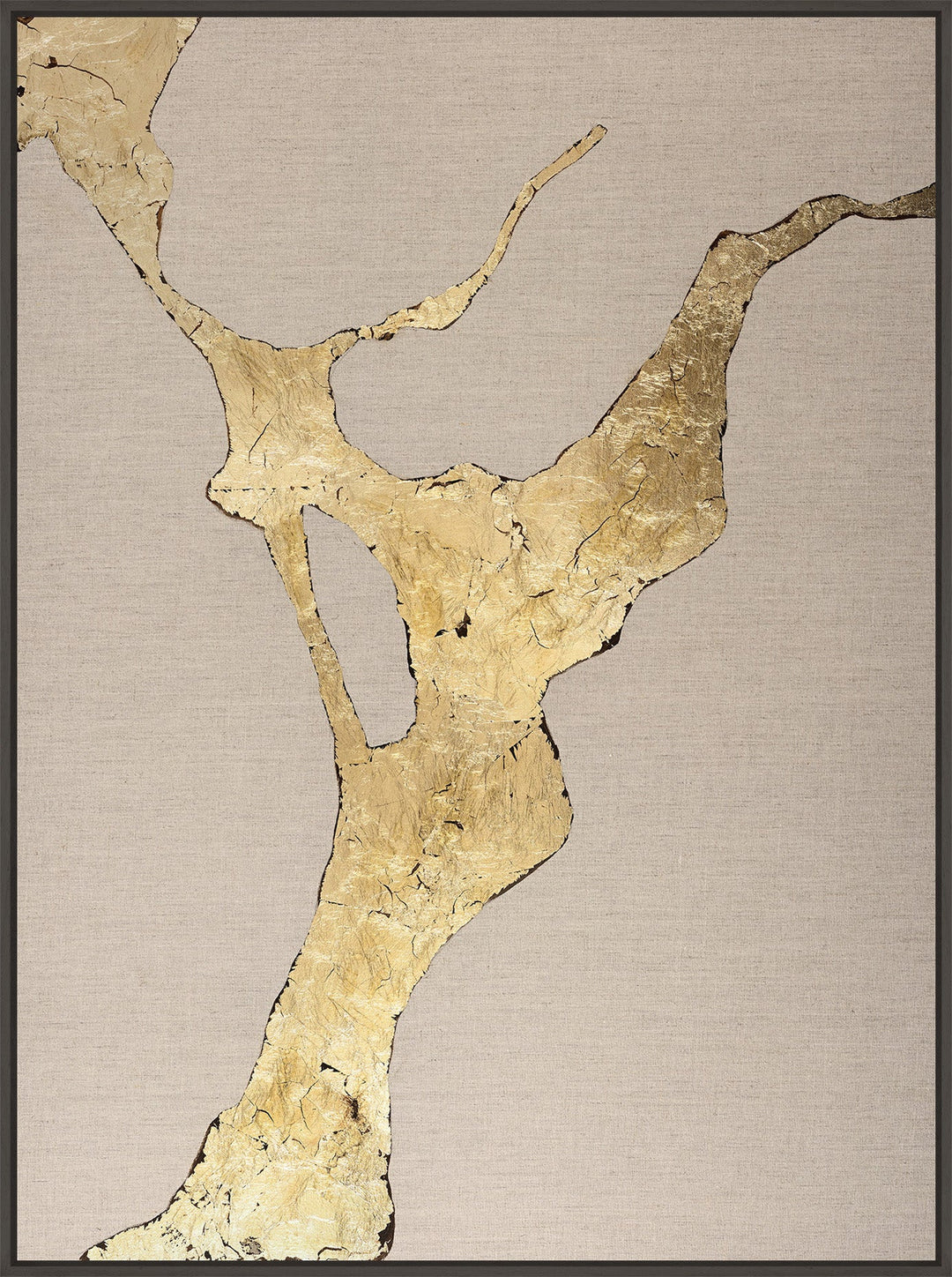 Wild Horizon Gold – Abstraktes Wandbild handgemalt, Hochformat