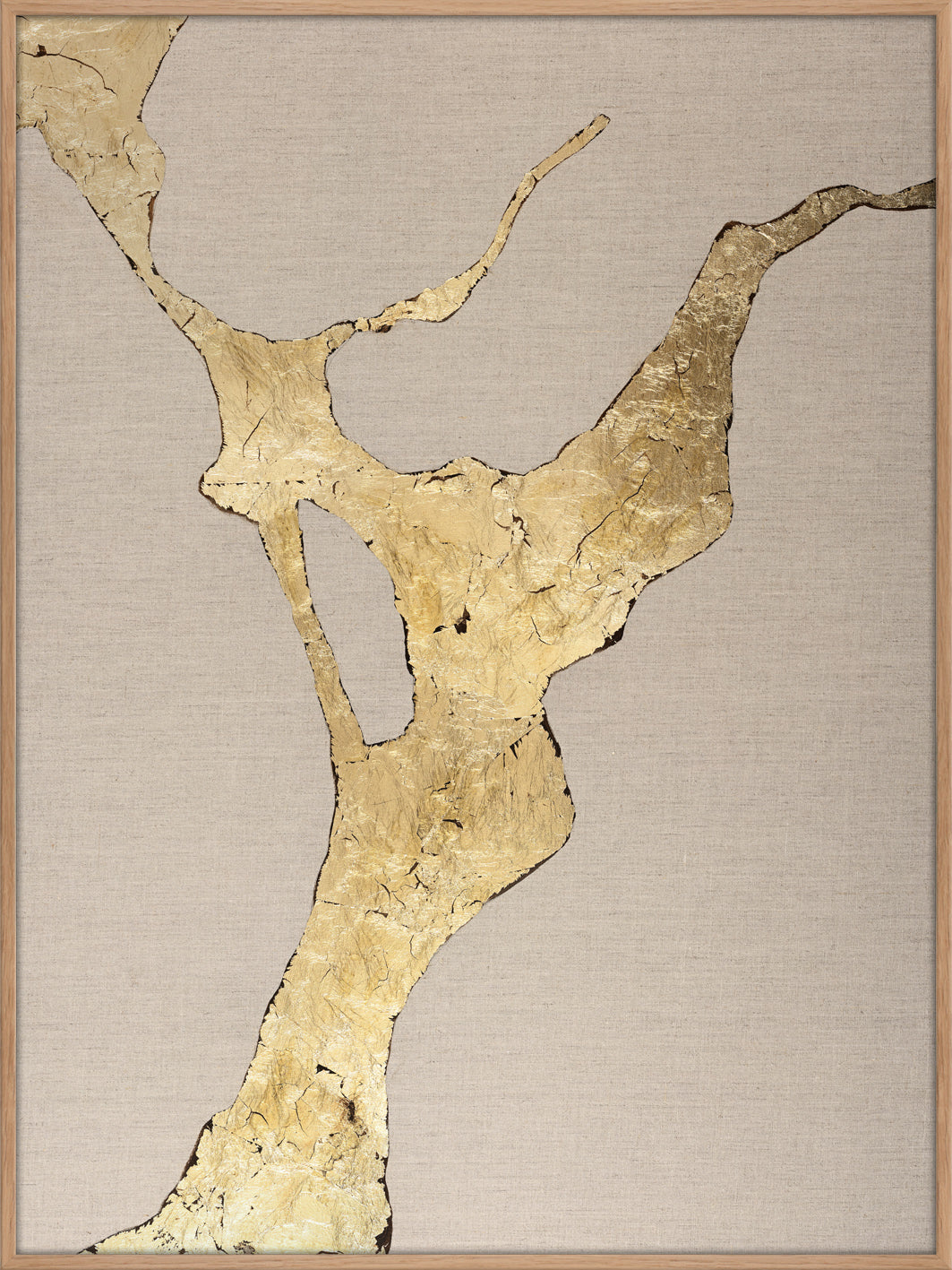 Wild Horizon Gold – Abstraktes Wandbild handgemalt, Hochformat