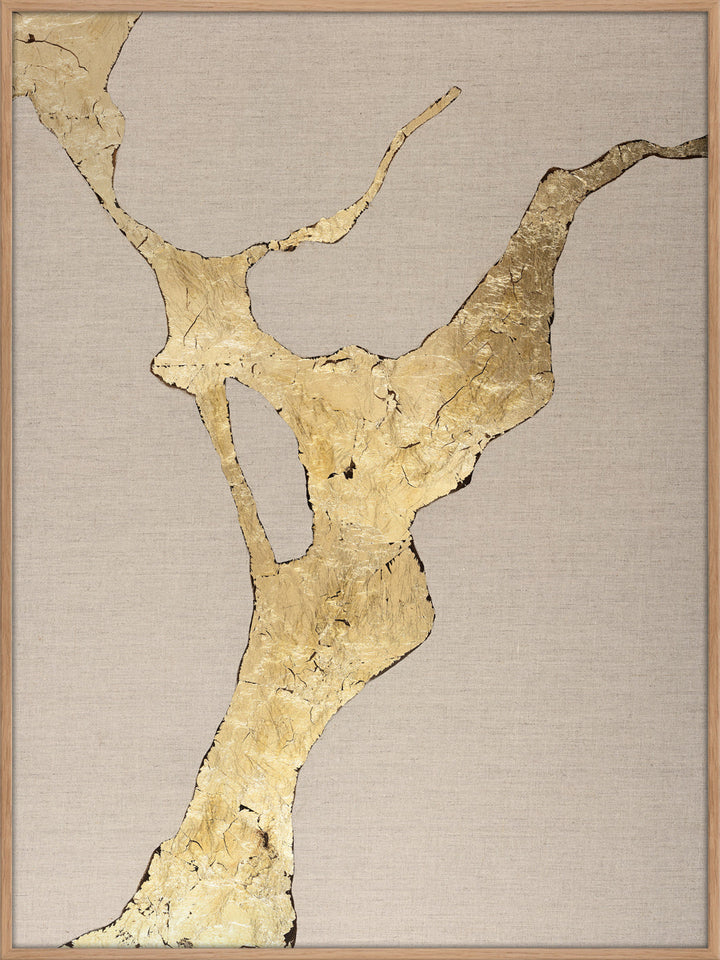 Wild Horizon Gold – Abstraktes Wandbild handgemalt, Hochformat