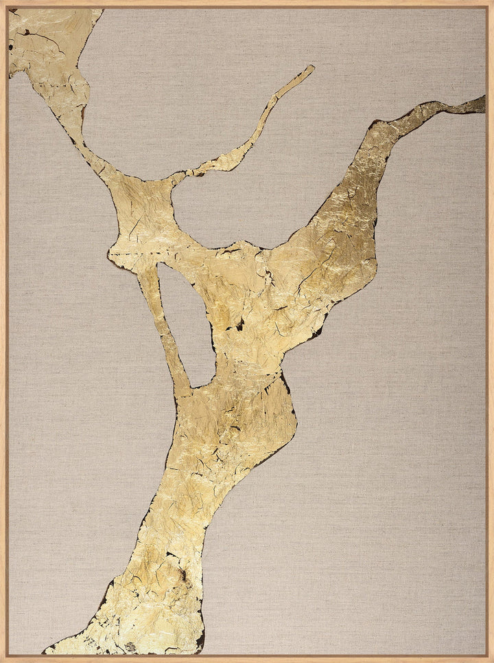 Wild Horizon Gold – Abstraktes Wandbild handgemalt, Hochformat