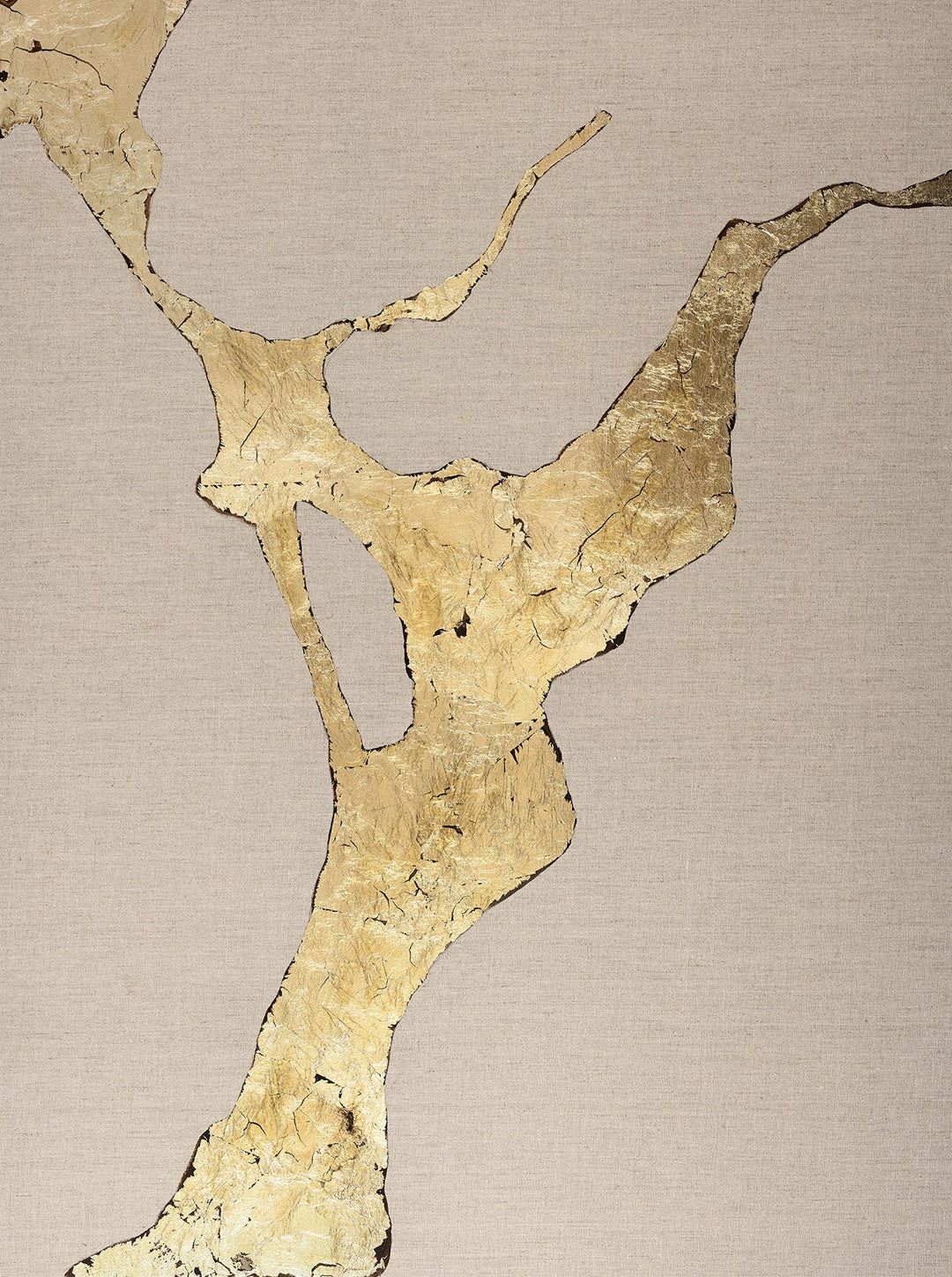 Wild Horizon Gold – Abstraktes Wandbild handgemalt, Hochformat