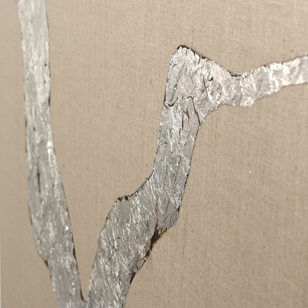 Wild Horizon Silver – Abstraktes Wandbild handgemalt