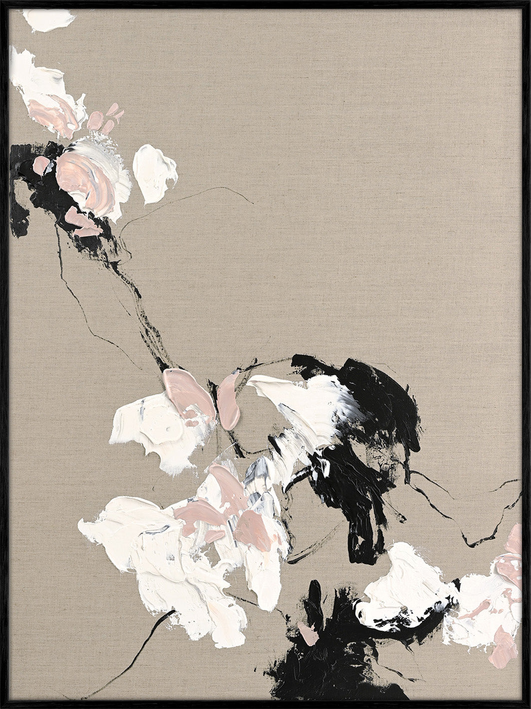 Gestures – Abstraktes Wandbild handgemalt, Hochformat