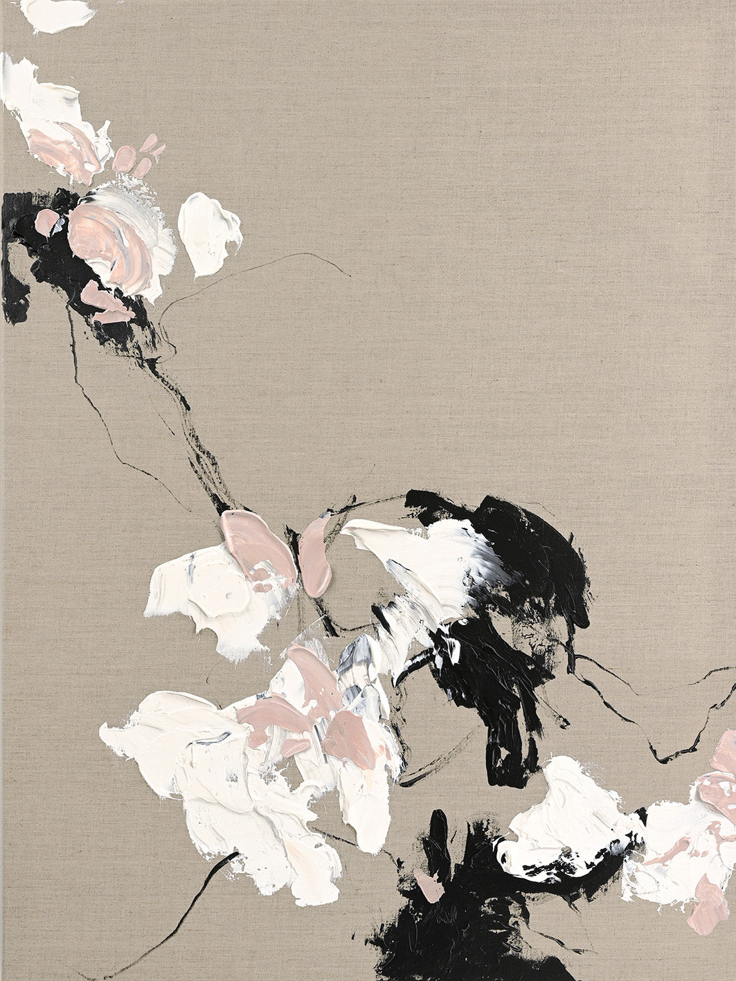 Gestures – Abstraktes Wandbild handgemalt, Hochformat