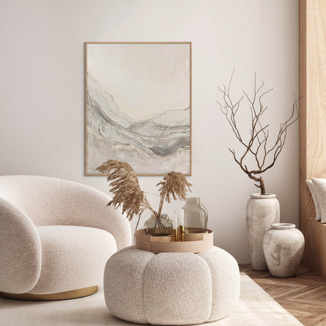 Horizon – Skandinavisches Wandbild mit Eichenrahmen
