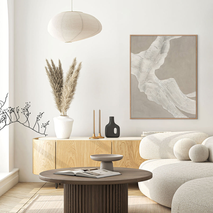 Art Shape 3 – Skandinavisches Wandbild mit Eichenrahmen