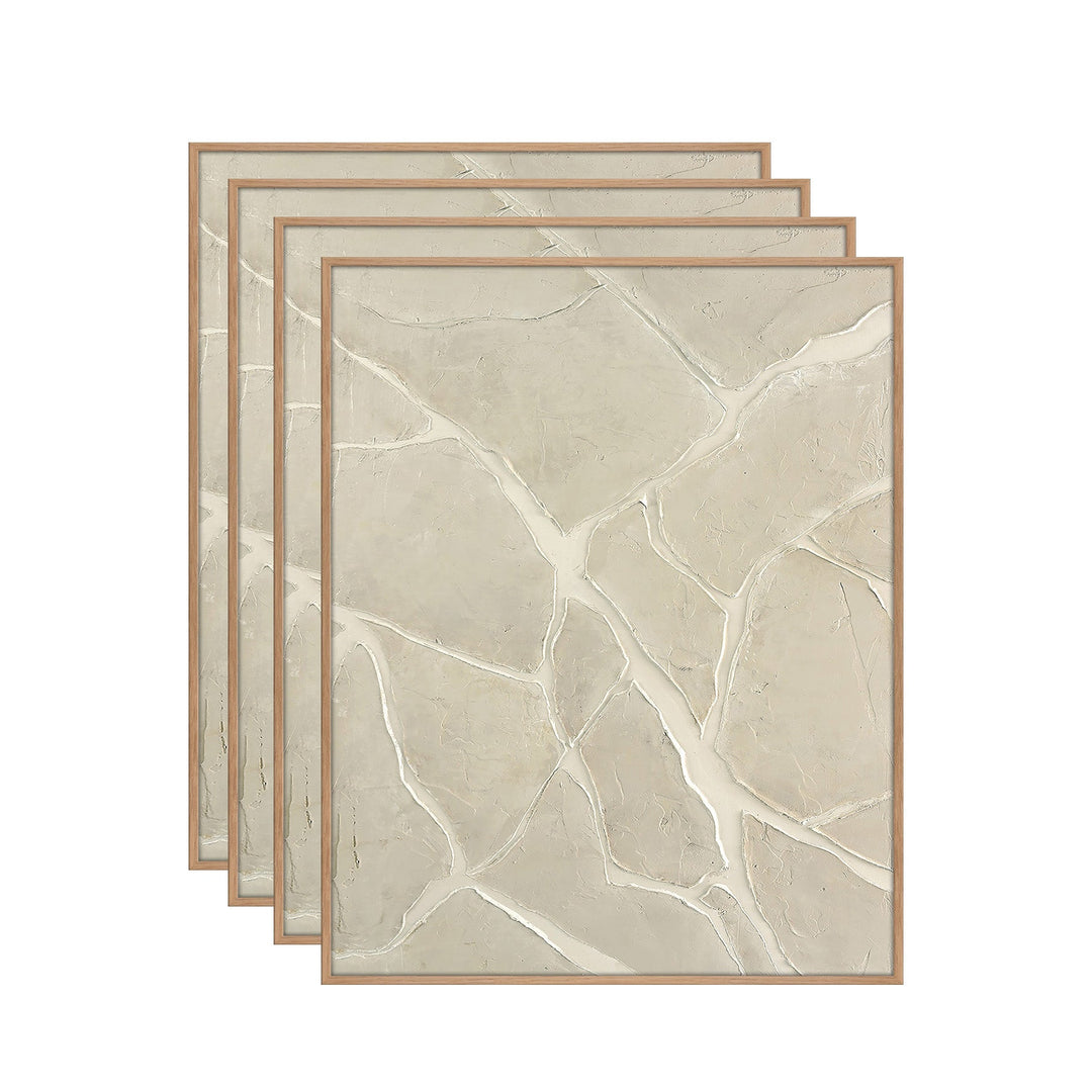 White Trace – Skandinavisches Wandbild mit Eichenrahmen