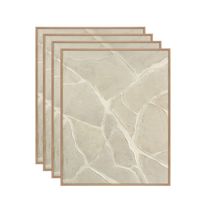White Trace – Skandinavisches Wandbild mit Eichenrahmen