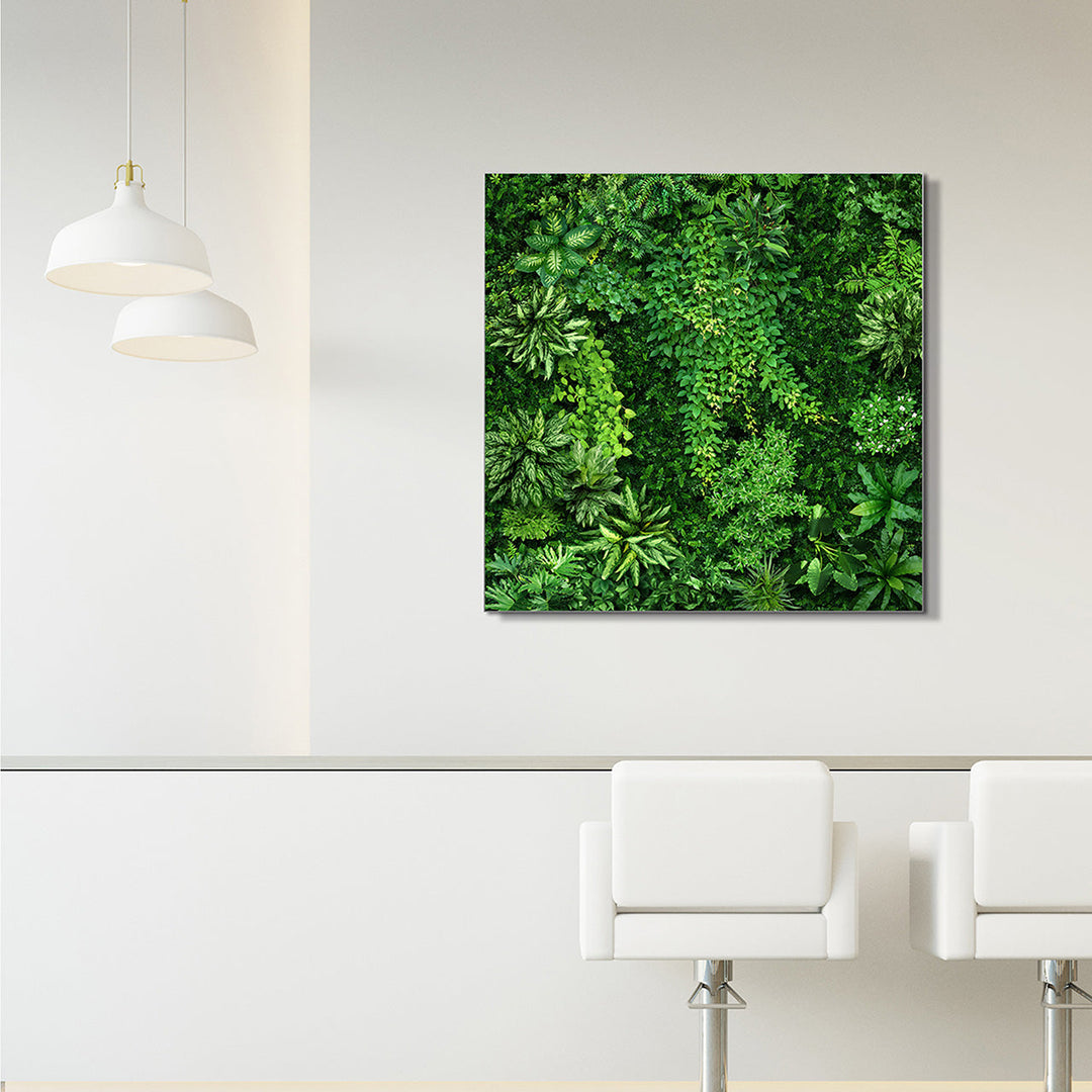 Akustikbild Slim Blick ins Grüne (80 x 80 cm) – Handveredelter Kunstdruck auf Leinwand