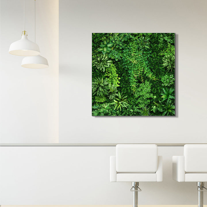 Akustikbild Slim Blick ins Grüne (80 x 80 cm) – Handveredelter Kunstdruck auf Leinwand