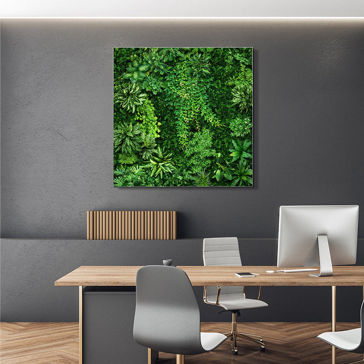 Akustikbild Slim Blick ins Grüne (80 x 80 cm) – Handveredelter Kunstdruck auf Leinwand