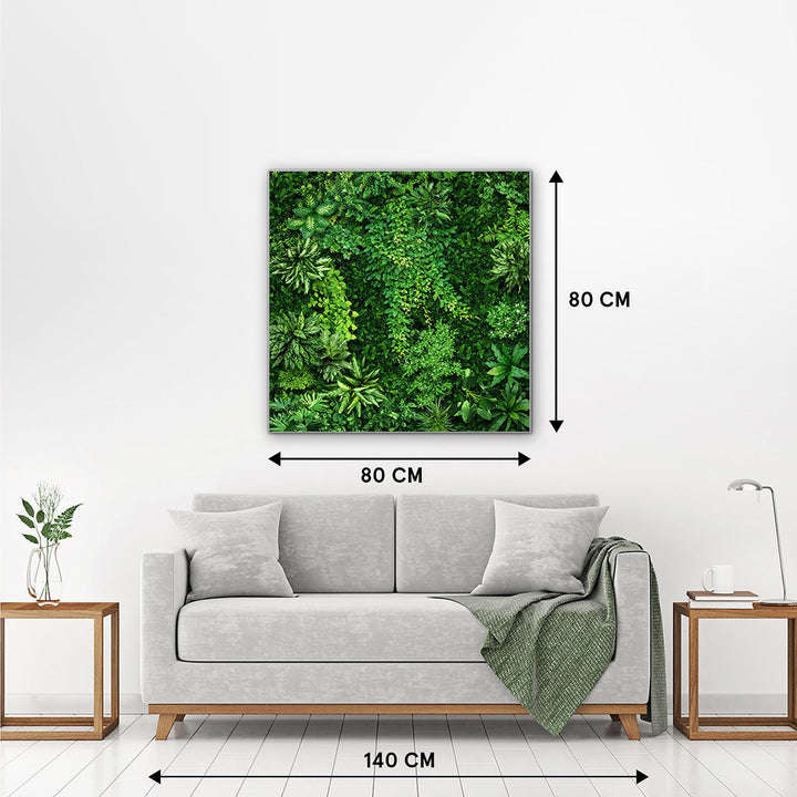 Akustikbild Slim Blick ins Grüne (80 x 80 cm) – Handveredelter Kunstdruck auf Leinwand