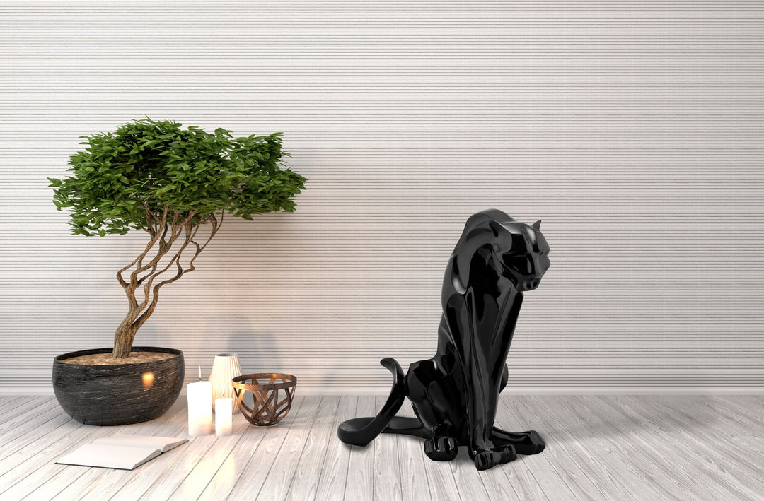 Skulptur Sitzender Panther