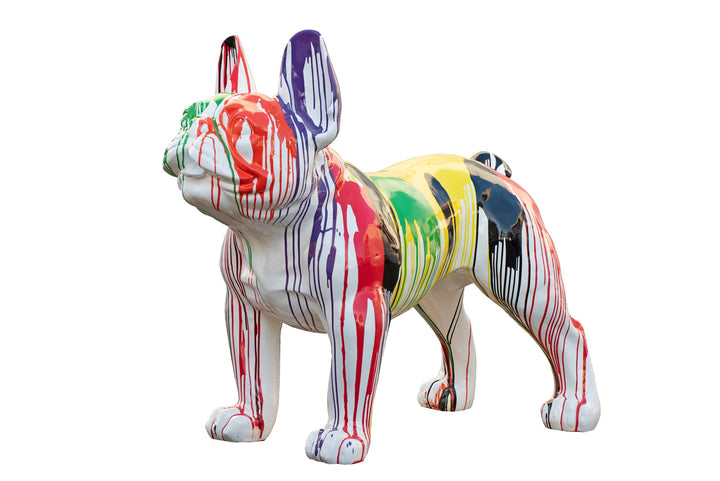 Skulptur Bunte Bulldogge XXL