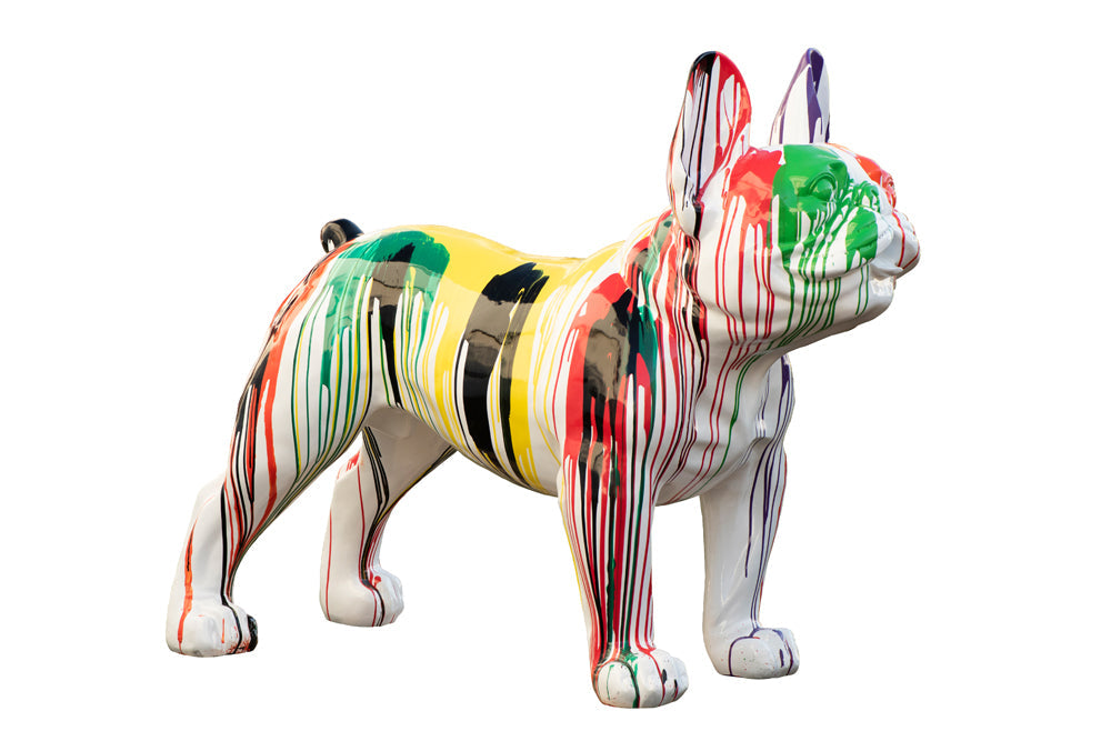 Skulptur Bunte Bulldogge XXL