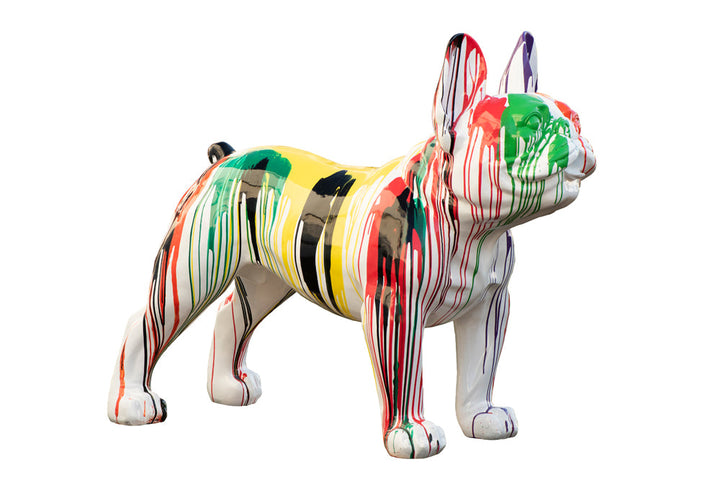 Skulptur Bunte Bulldogge XXL