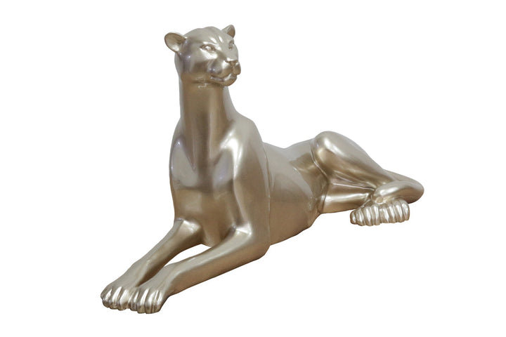 Skulptur Eleganter Gepard liegend