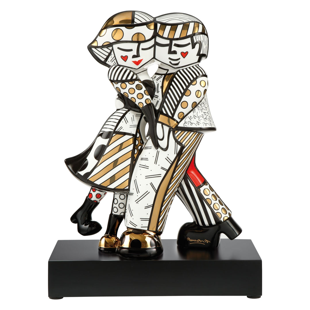 " Golden Cheek to Cheek" | Romero Britto - Figur 47 cm Pop Art