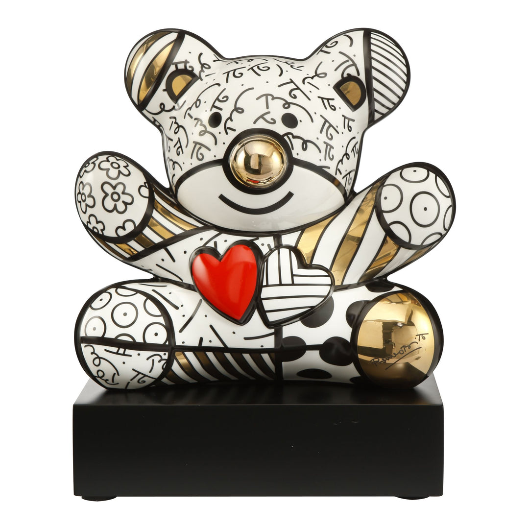 "Golden Truly Yours" | Romero Britto - Figur 30 cm Pop Art