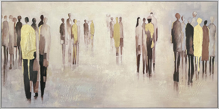Gold People – Handveredelter Kunstdruck auf Leinwand