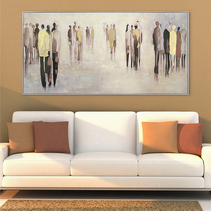 Gold People – Handveredelter Kunstdruck auf Leinwand