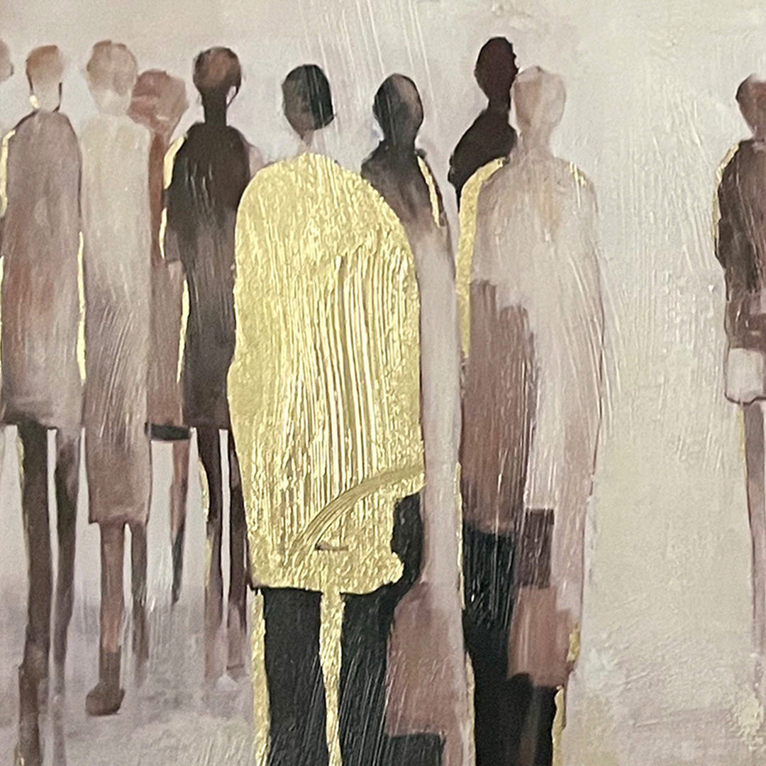 Gold People – Handveredelter Kunstdruck auf Leinwand