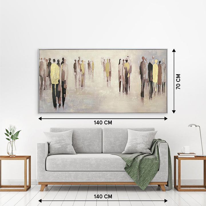 Gold People – Handveredelter Kunstdruck auf Leinwand