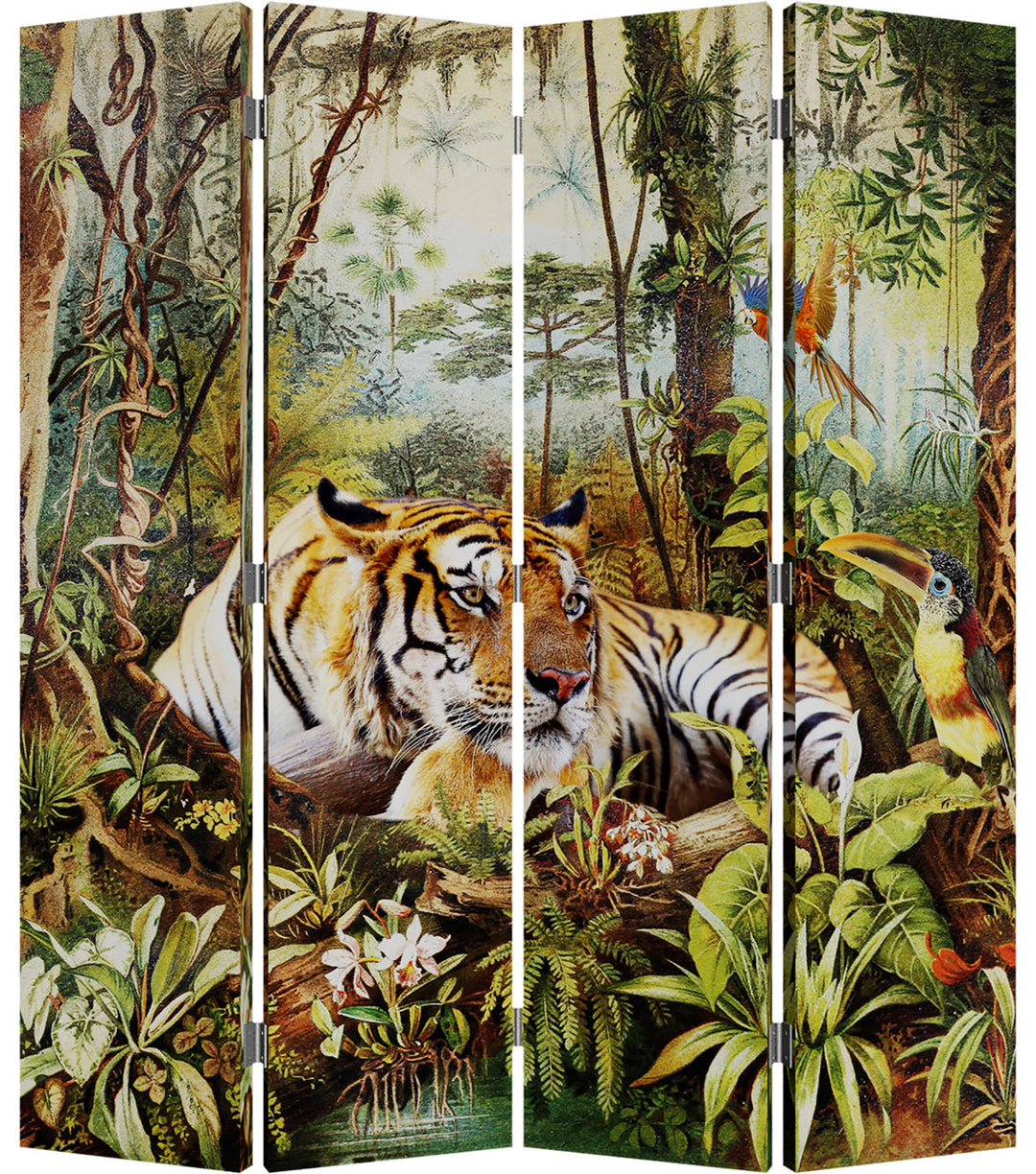Raumteiler "Tiger-Flower" Wendemotiv