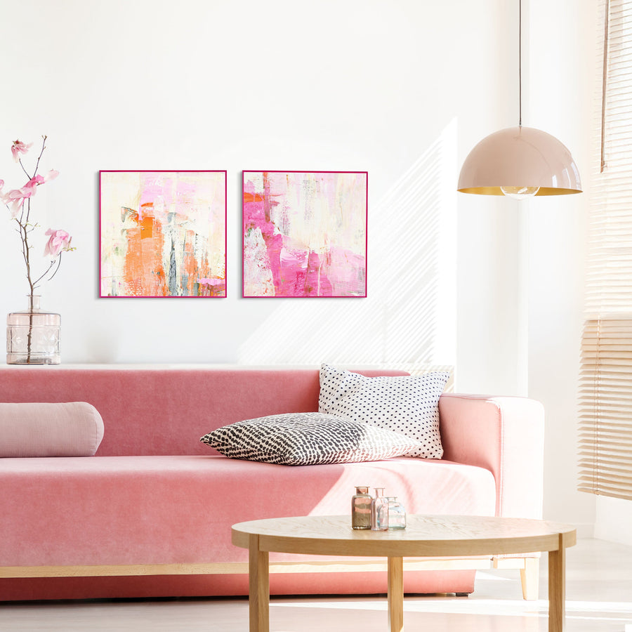 New Age Pink 2+3 – Wandbild, Giclée von Hand veredelt