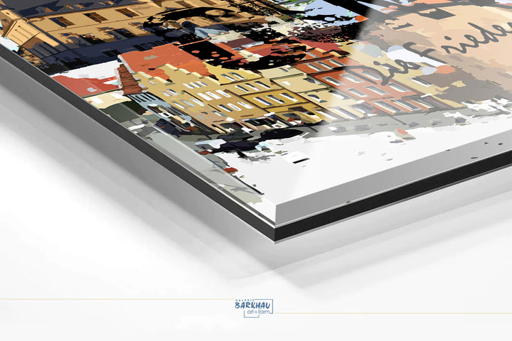 Osnabrück - Die Friedensstadt mit Rathaus I Giclee auf Holzkeilrahmen