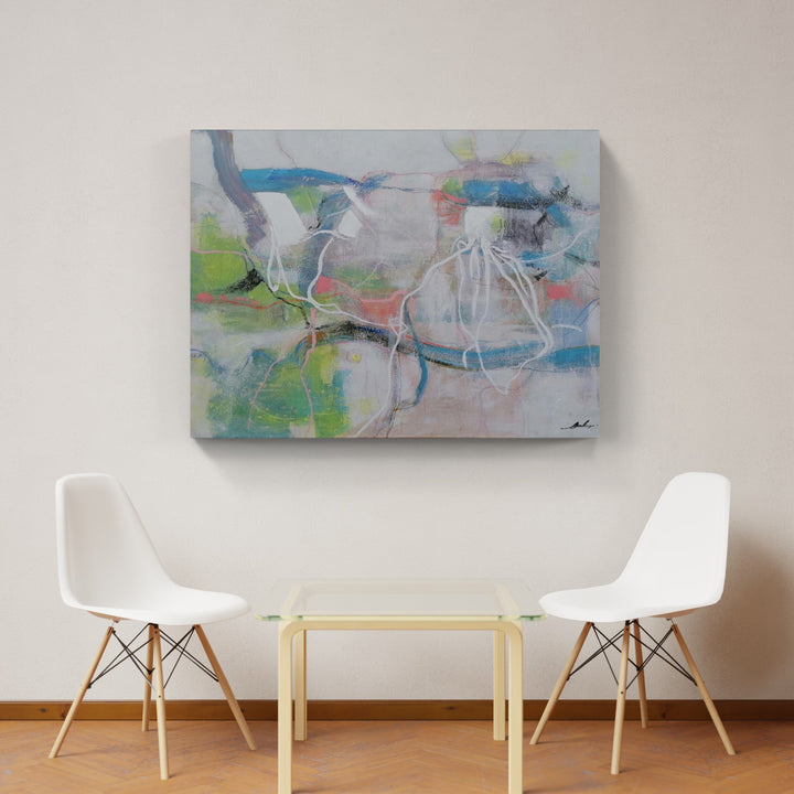 Abstrakt mit Grün/blau