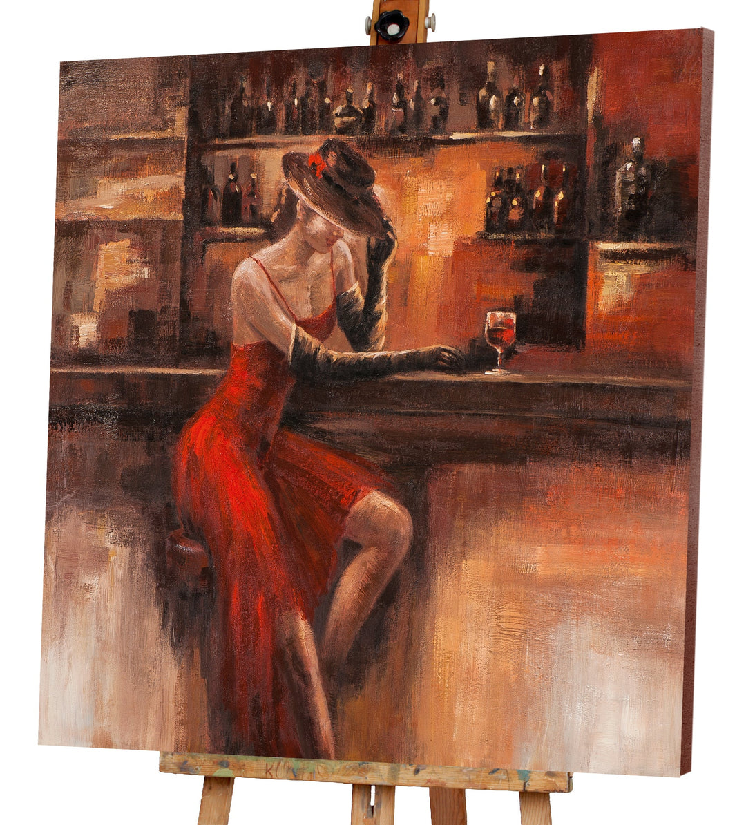 Dame an der Bar