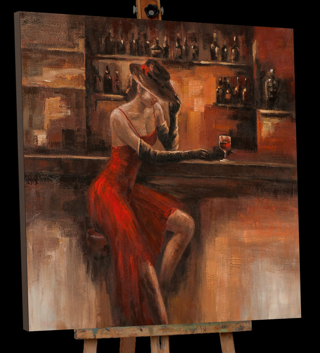 Dame an der Bar