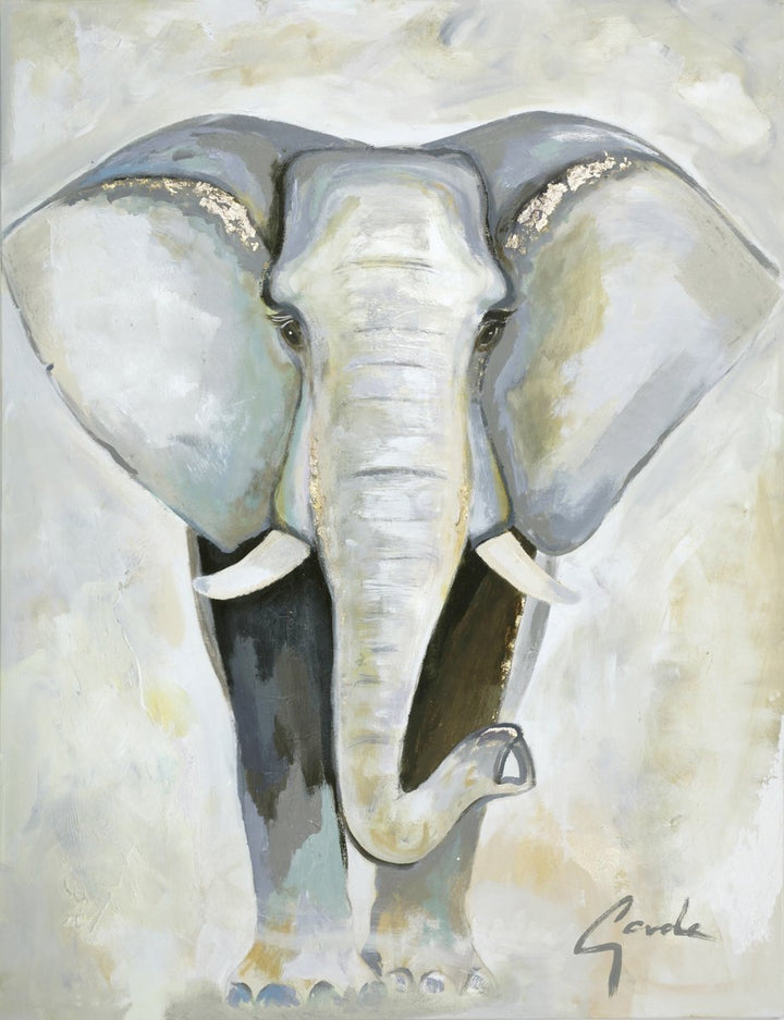 Gade | "Elephant Time" – Wandbild Elefant handgemalt, Hochformat