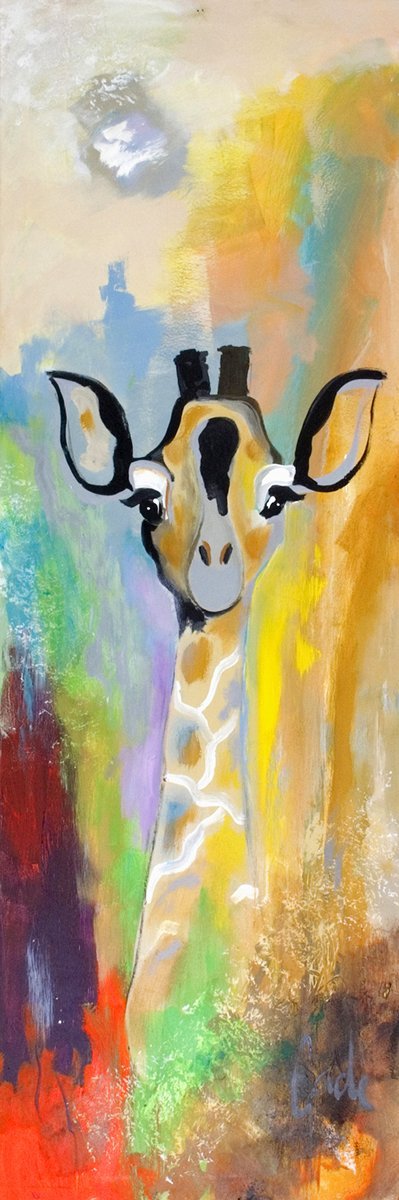 Gade | "Giraffe Dream" – Wandbild Giraffe handgemalt, Hochformat