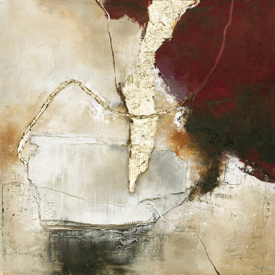 Golden View – Strukturbild handgemalt, quadratisch