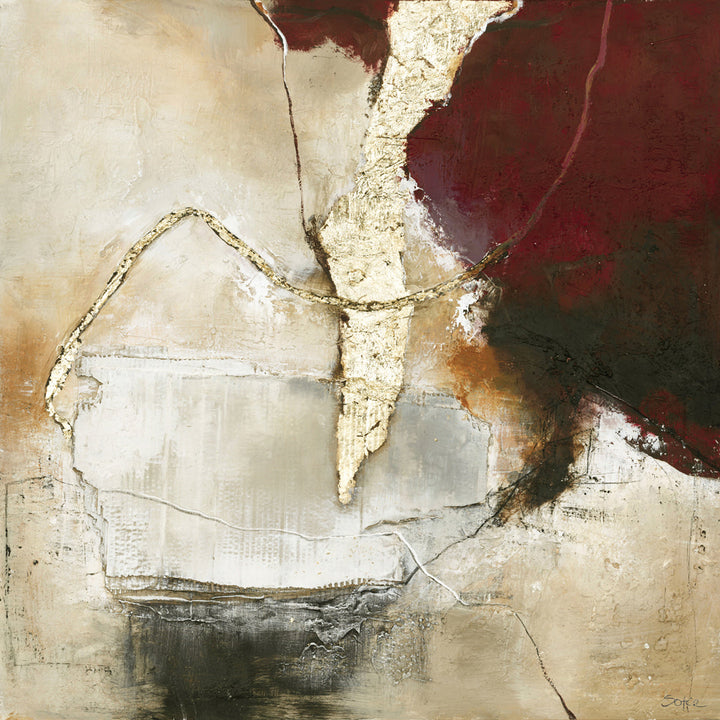 Golden View – Strukturbild handgemalt, quadratisch